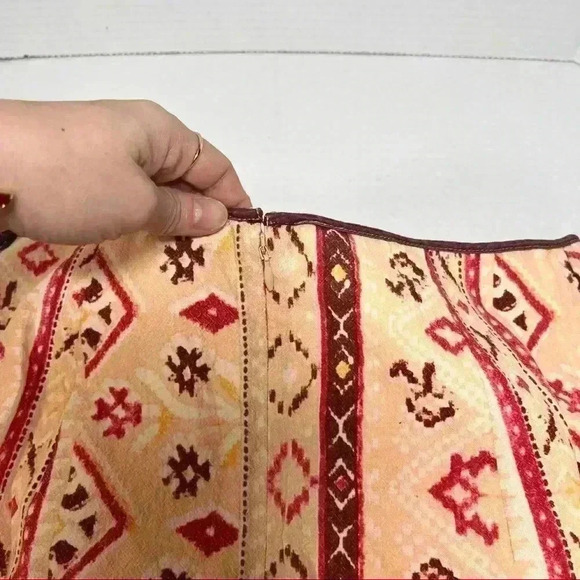 FREE PEOPLE Womens CLEO Aztec Printed Side Slit Wrap Mini Skirt Sz XS NWT Sample - Picture 4 of 11